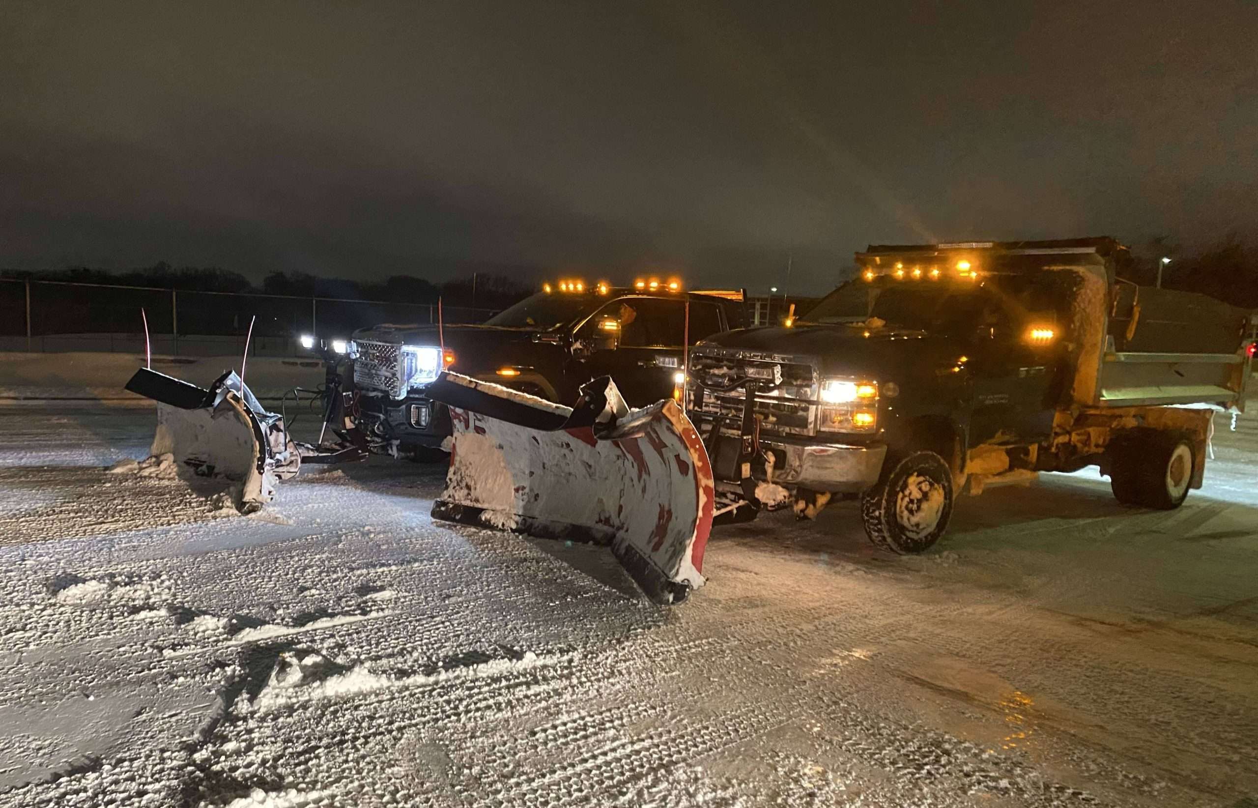 24/7 commercial snow plowing setup